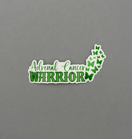 Adrenal Cancer Warrior Butterflies Sticker