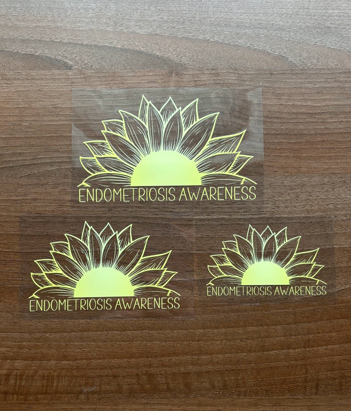 Endometriosis Awareness Sunflower Car Decal