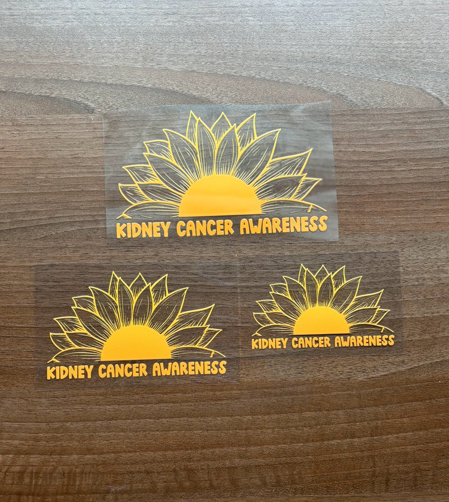 Kidney Cancer Awareness Sunflower Car Decal