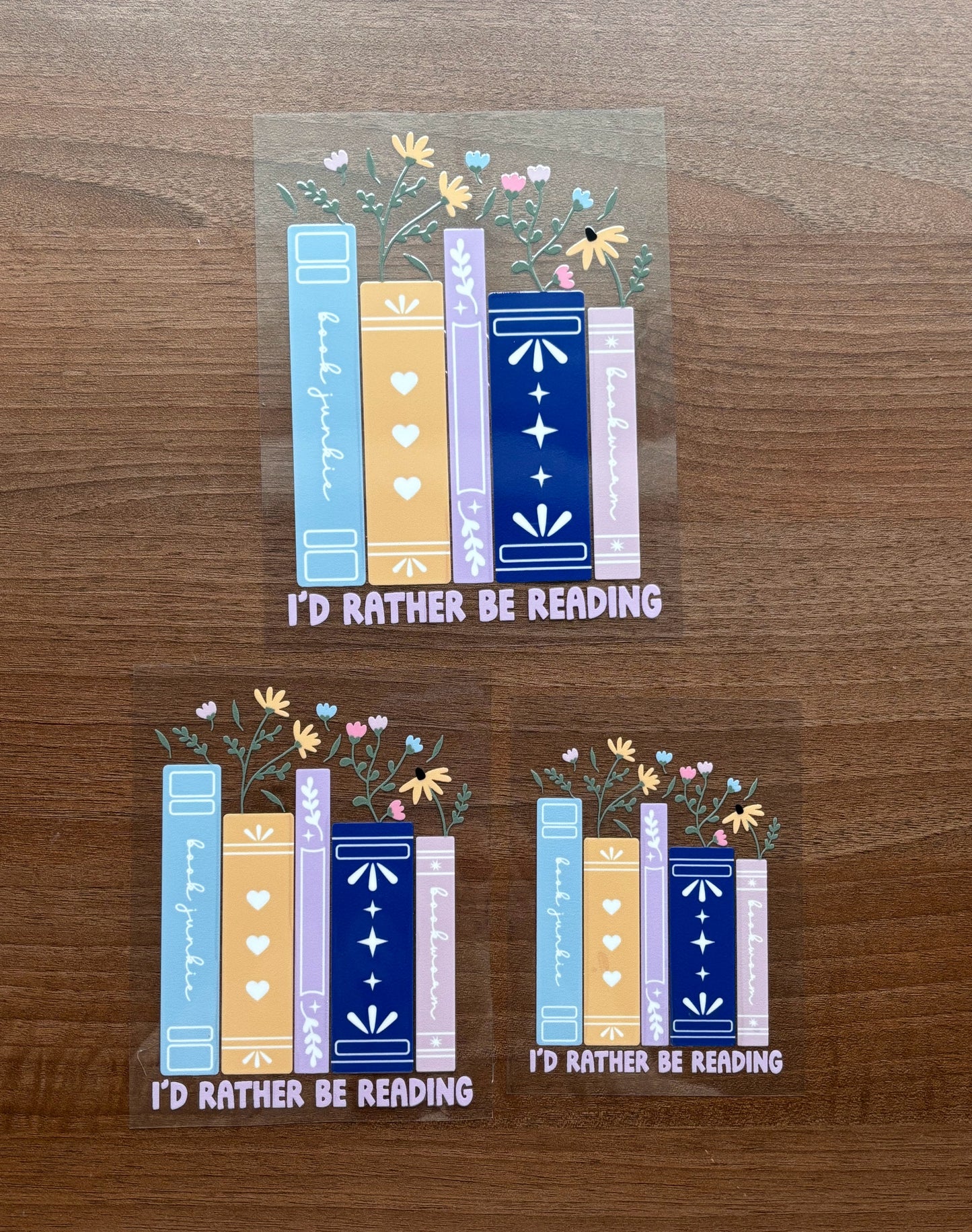 I'd Rather Be Reading Wild Flowers Car Decal