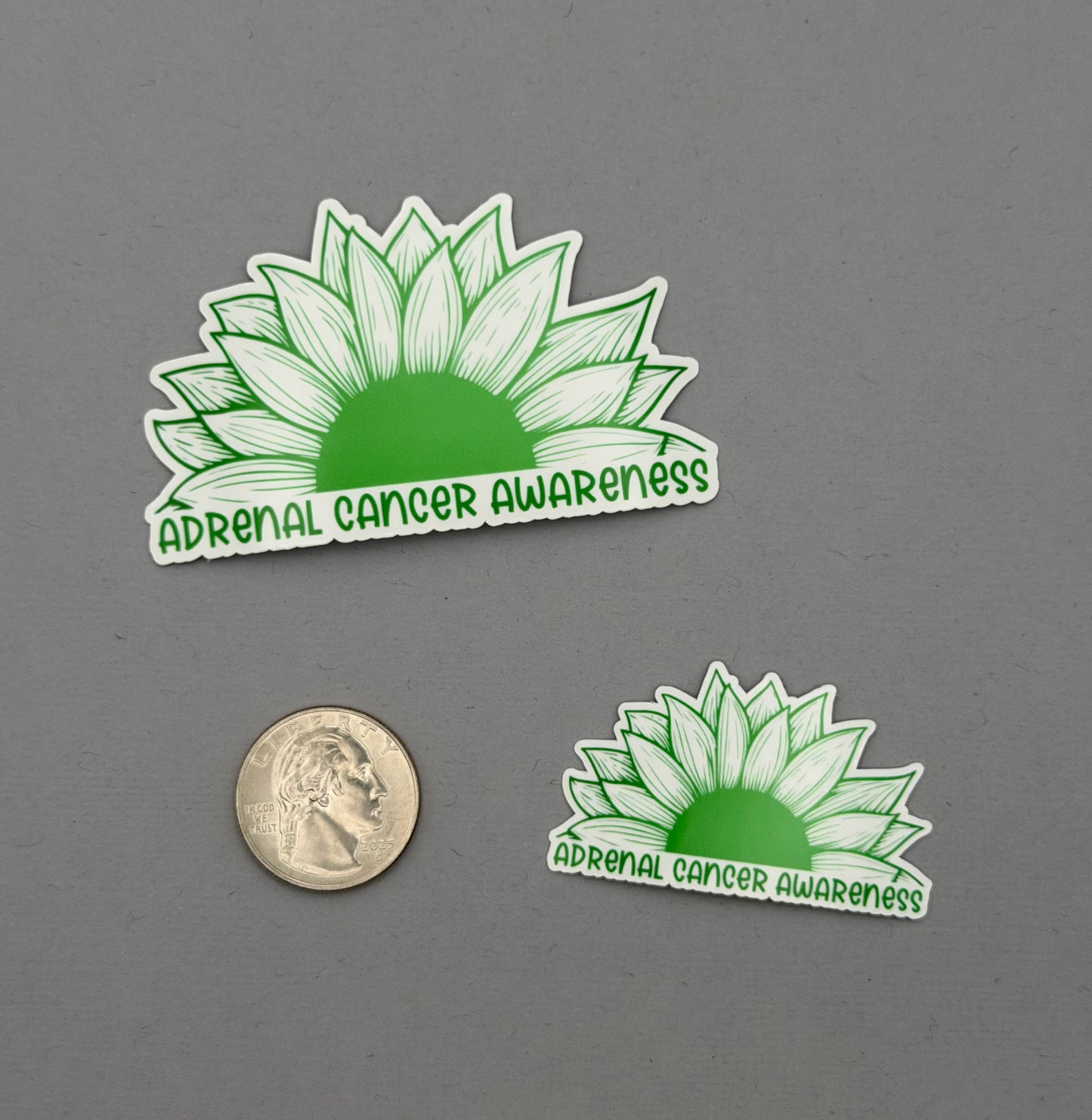 Adrenal Cancer Awareness Sunflower Sticker