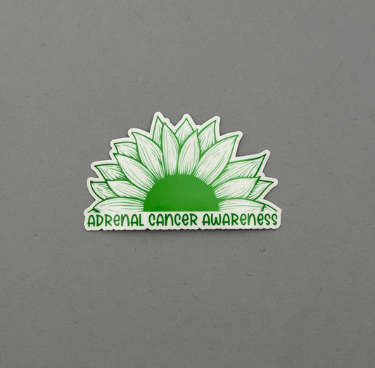 Adrenal Cancer Awareness Sunflower Sticker