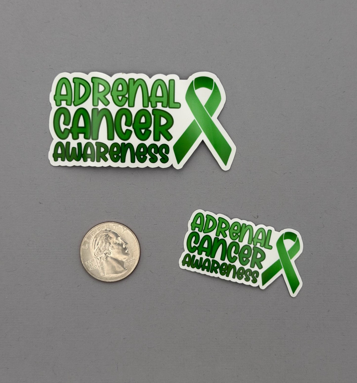 Adrenal Cancer Awareness with Ribbon Sticker