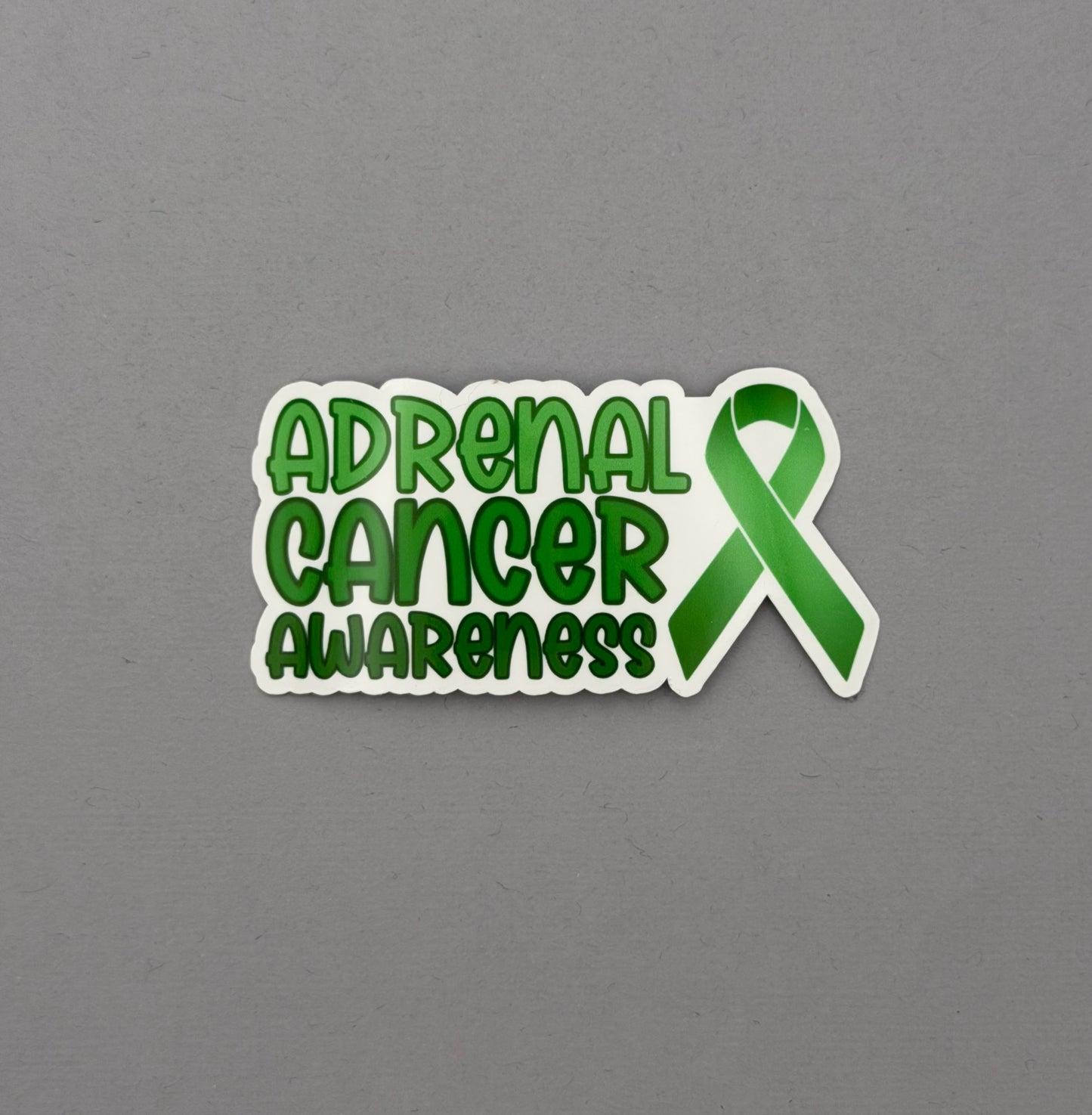 Adrenal Cancer Awareness with Ribbon Sticker