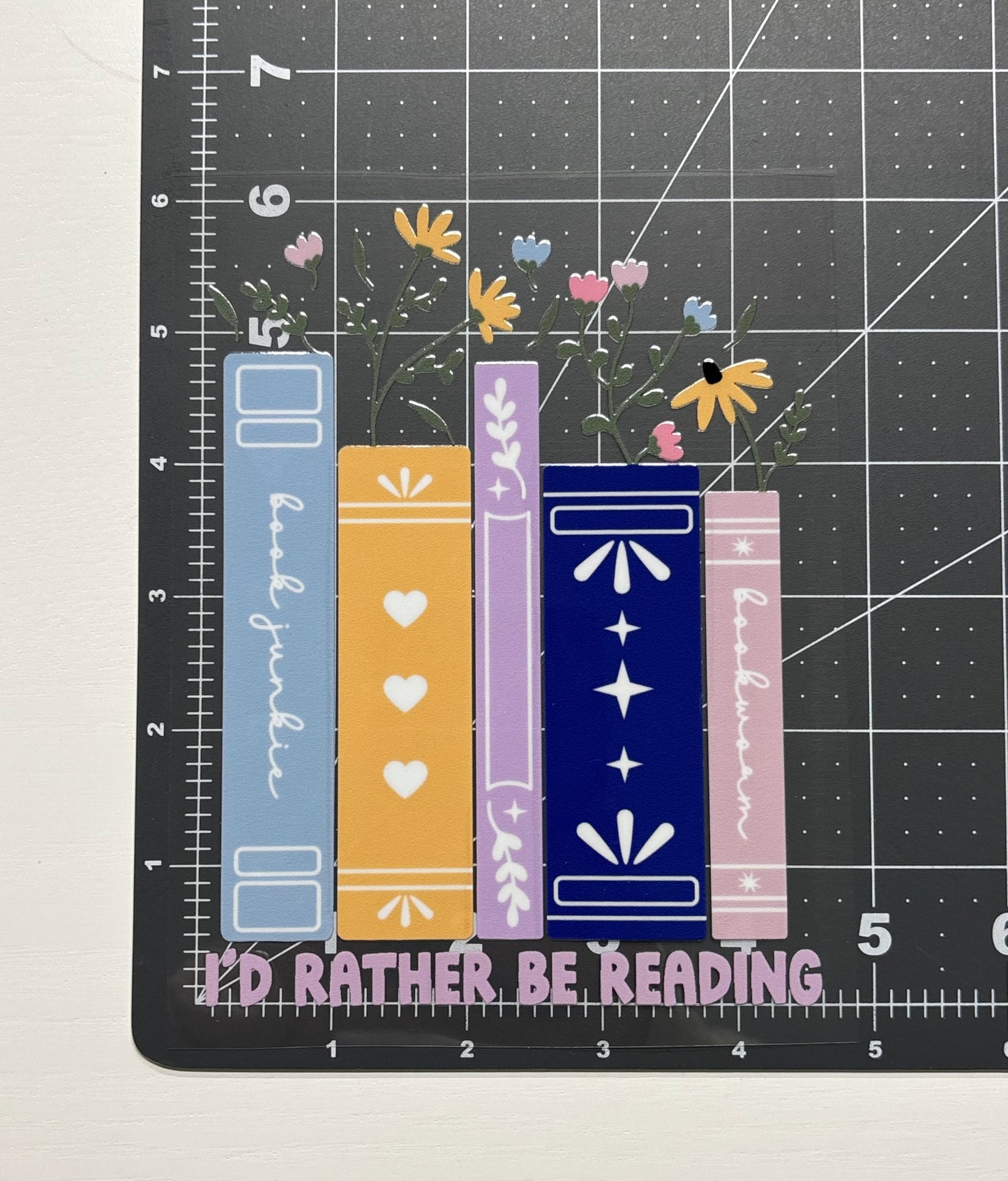 I'd Rather Be Reading Wild Flowers Car Decal