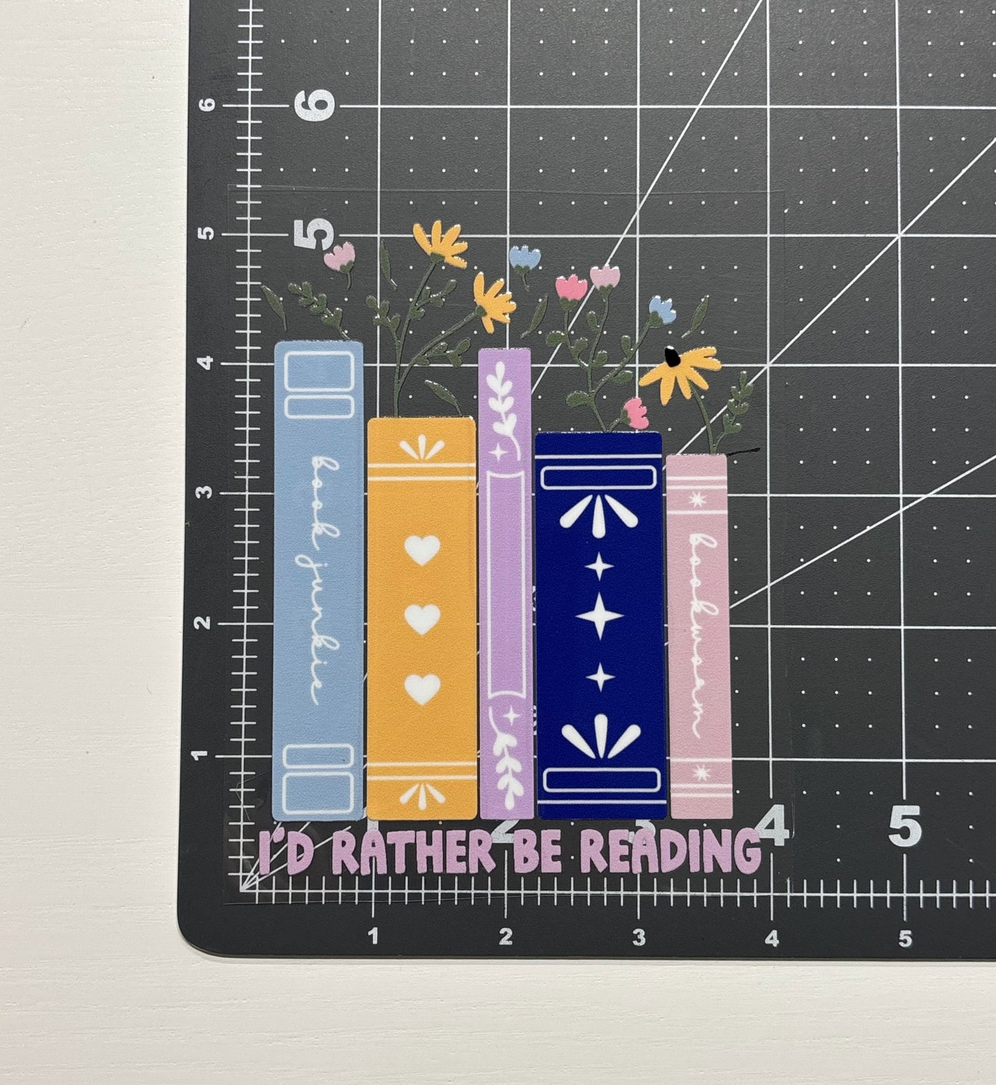 I'd Rather Be Reading Wild Flowers Car Decal