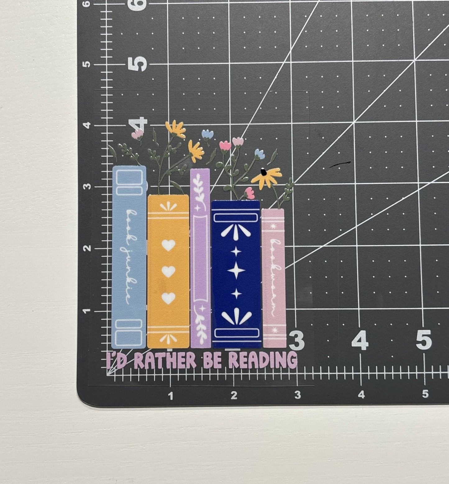 I'd Rather Be Reading Wild Flowers Car Decal