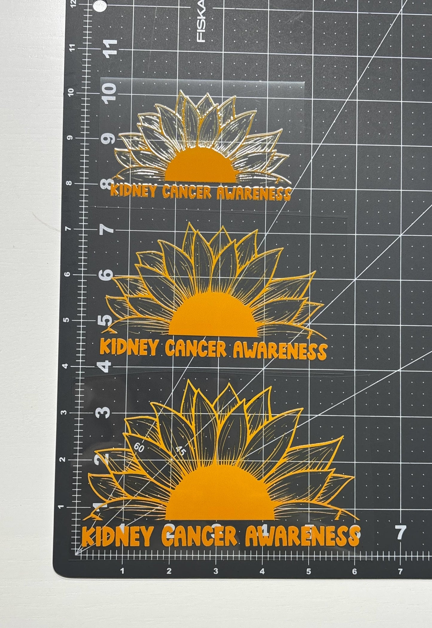 Kidney Cancer Awareness Sunflower Car Decal