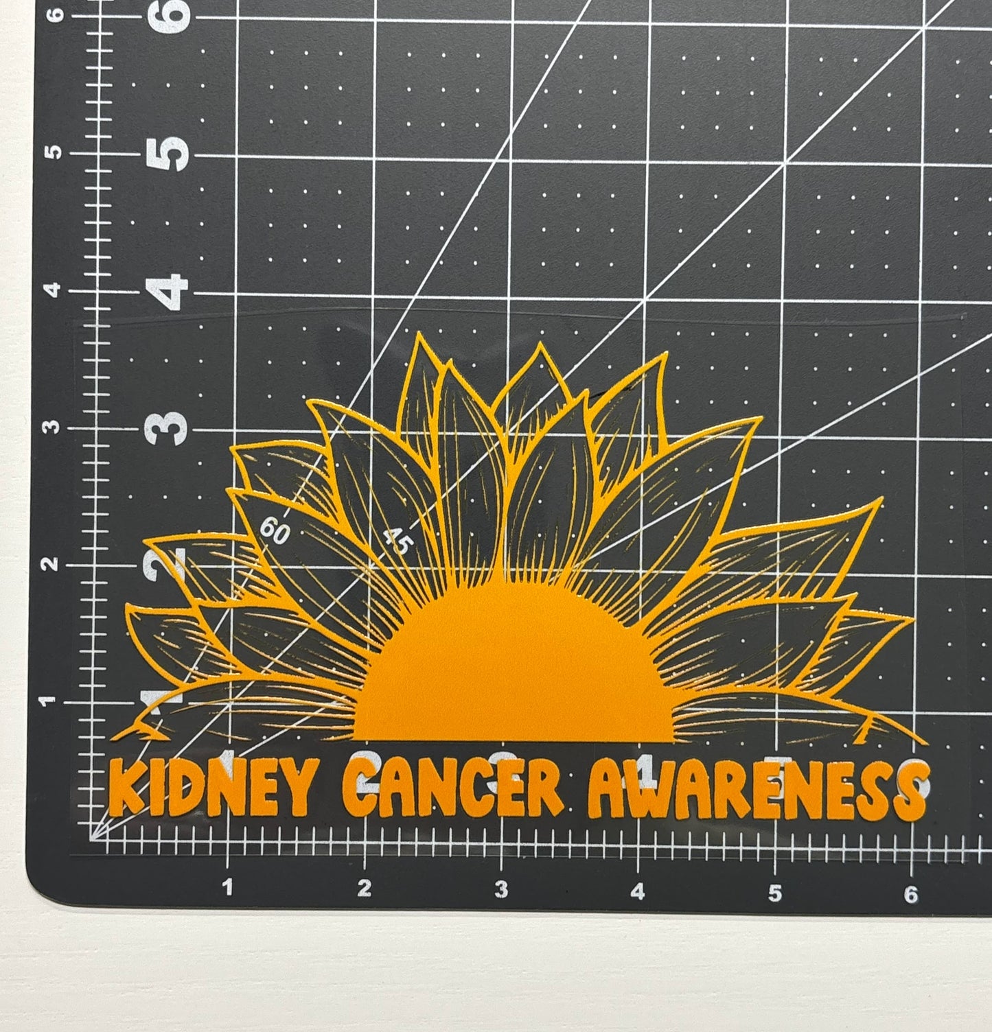 Kidney Cancer Awareness Sunflower Car Decal