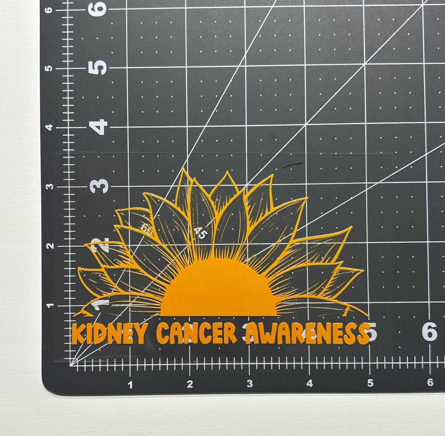 Kidney Cancer Awareness Sunflower Car Decal