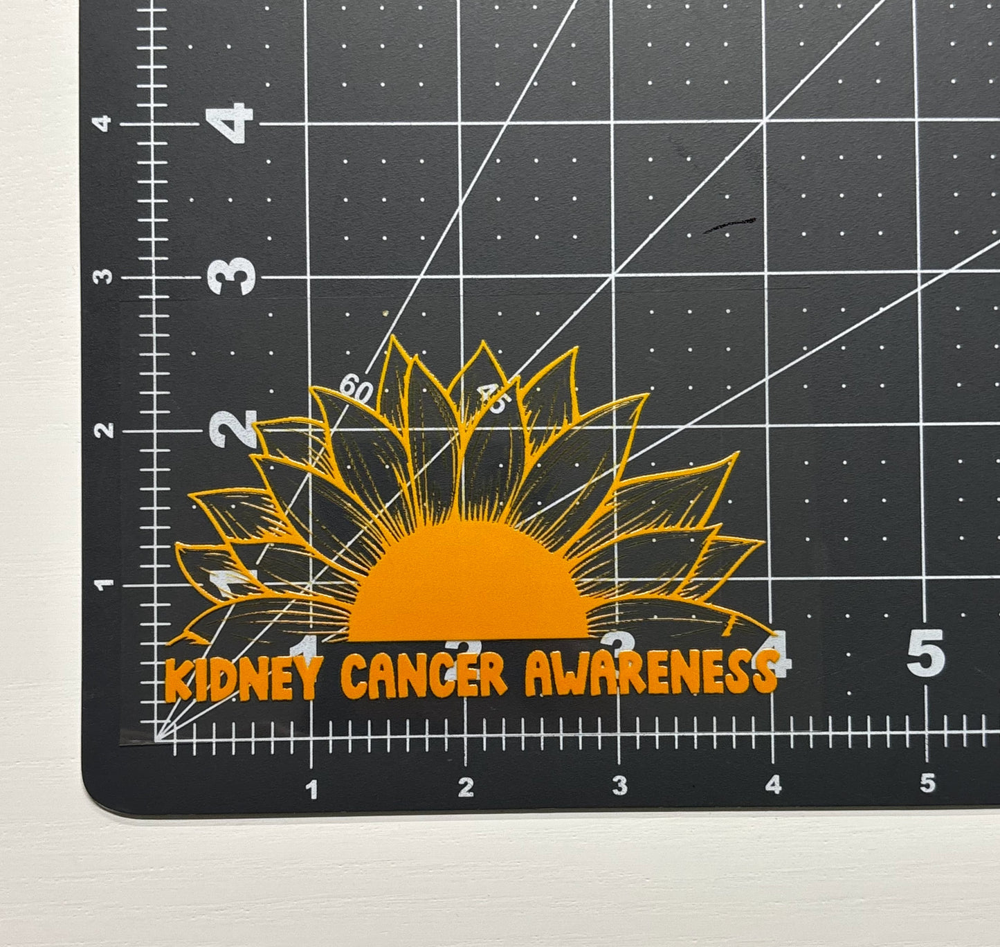 Kidney Cancer Awareness Sunflower Car Decal