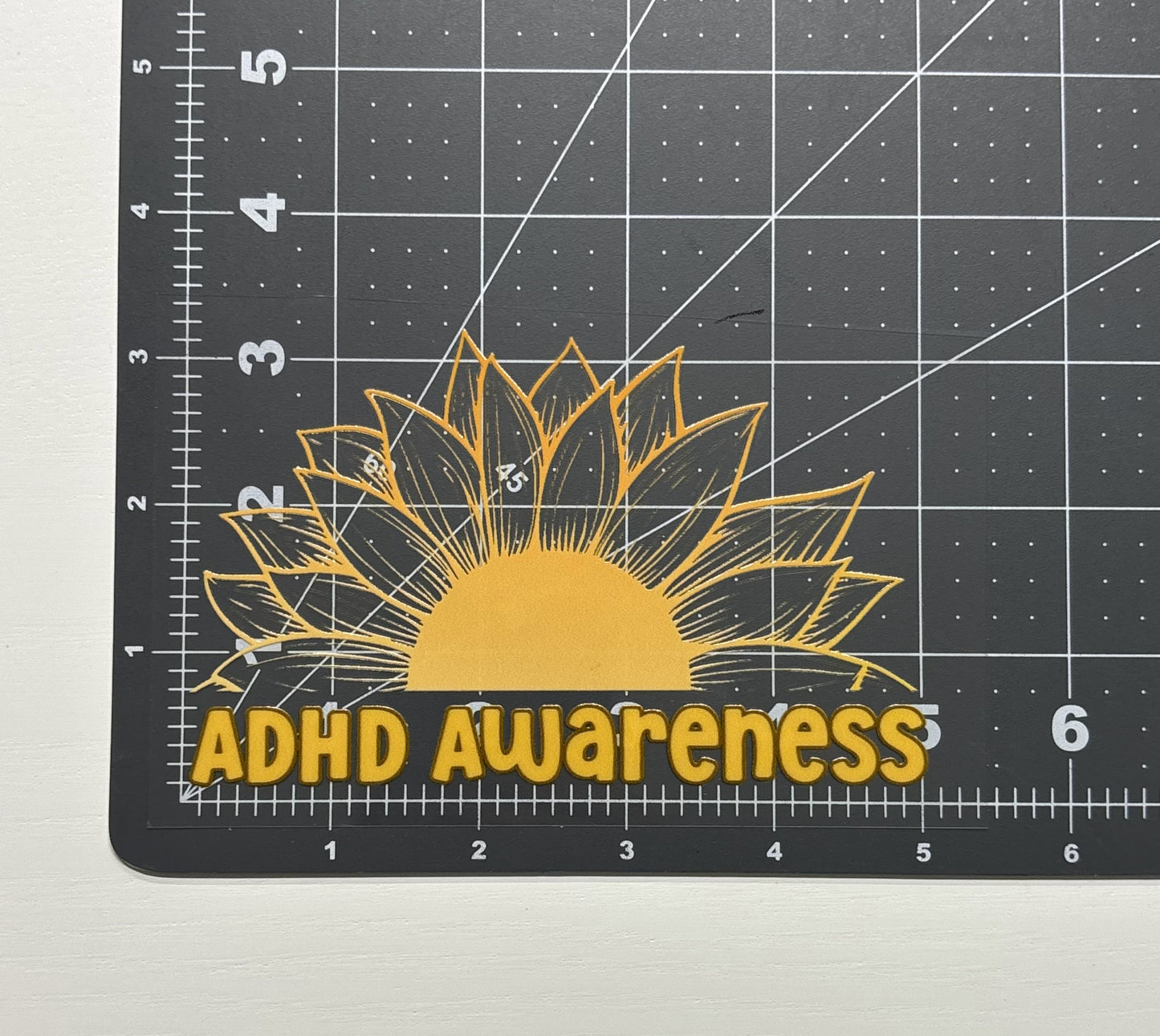 ADHD Awareness Sunflower Car Decal