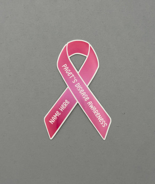 Paget’s Disease Awareness Custom Ribbon Sticker | Paget's Disease of the Breast