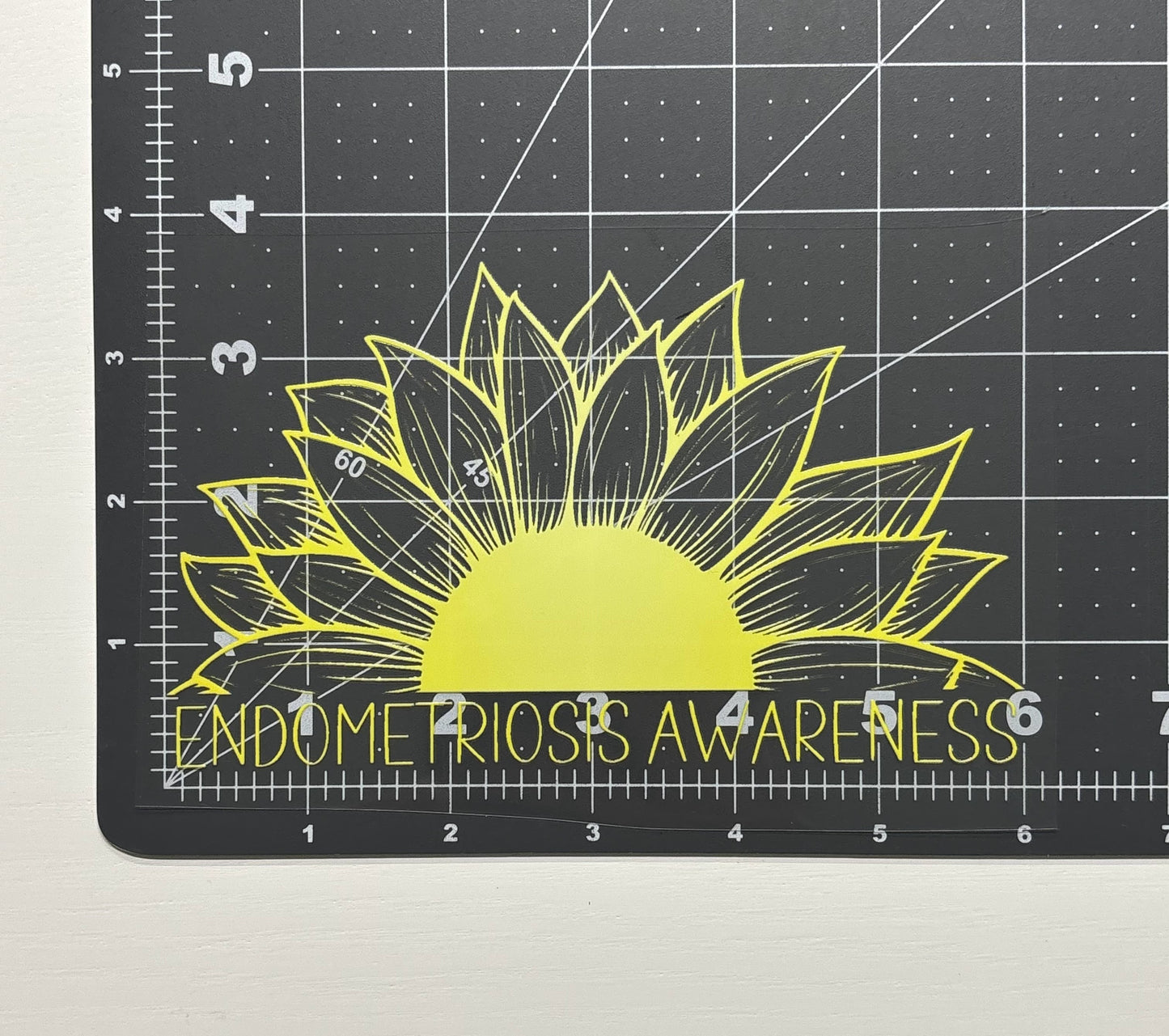 Endometriosis Awareness Sunflower Car Decal