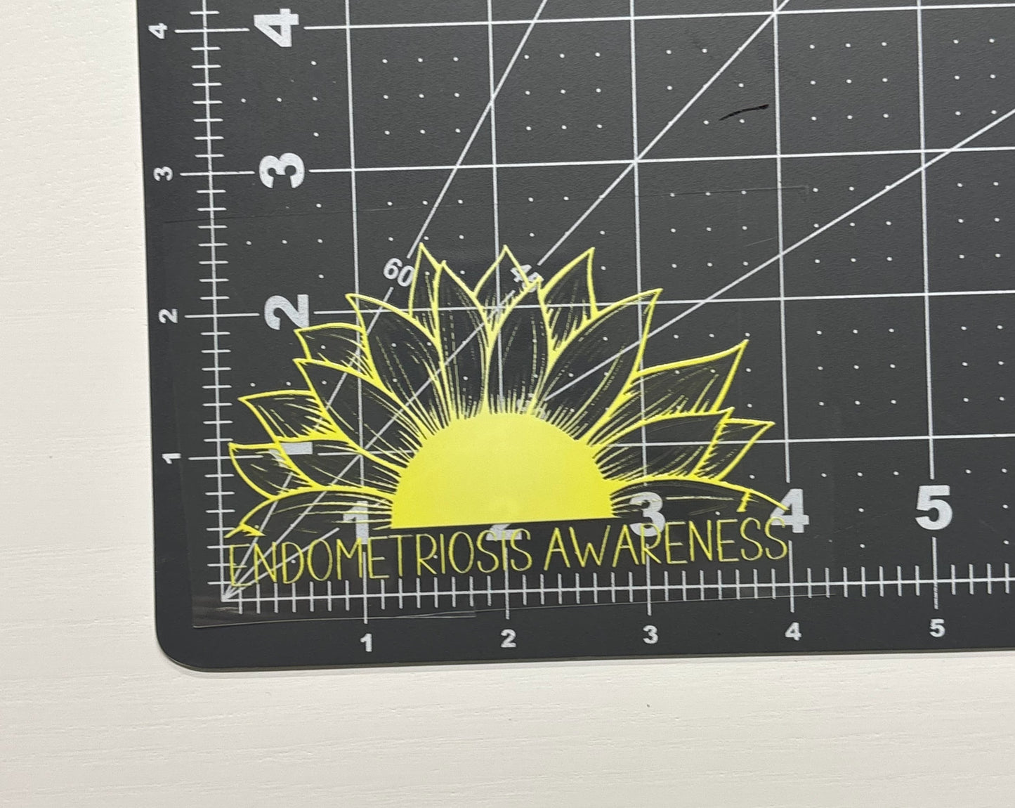Endometriosis Awareness Sunflower Car Decal