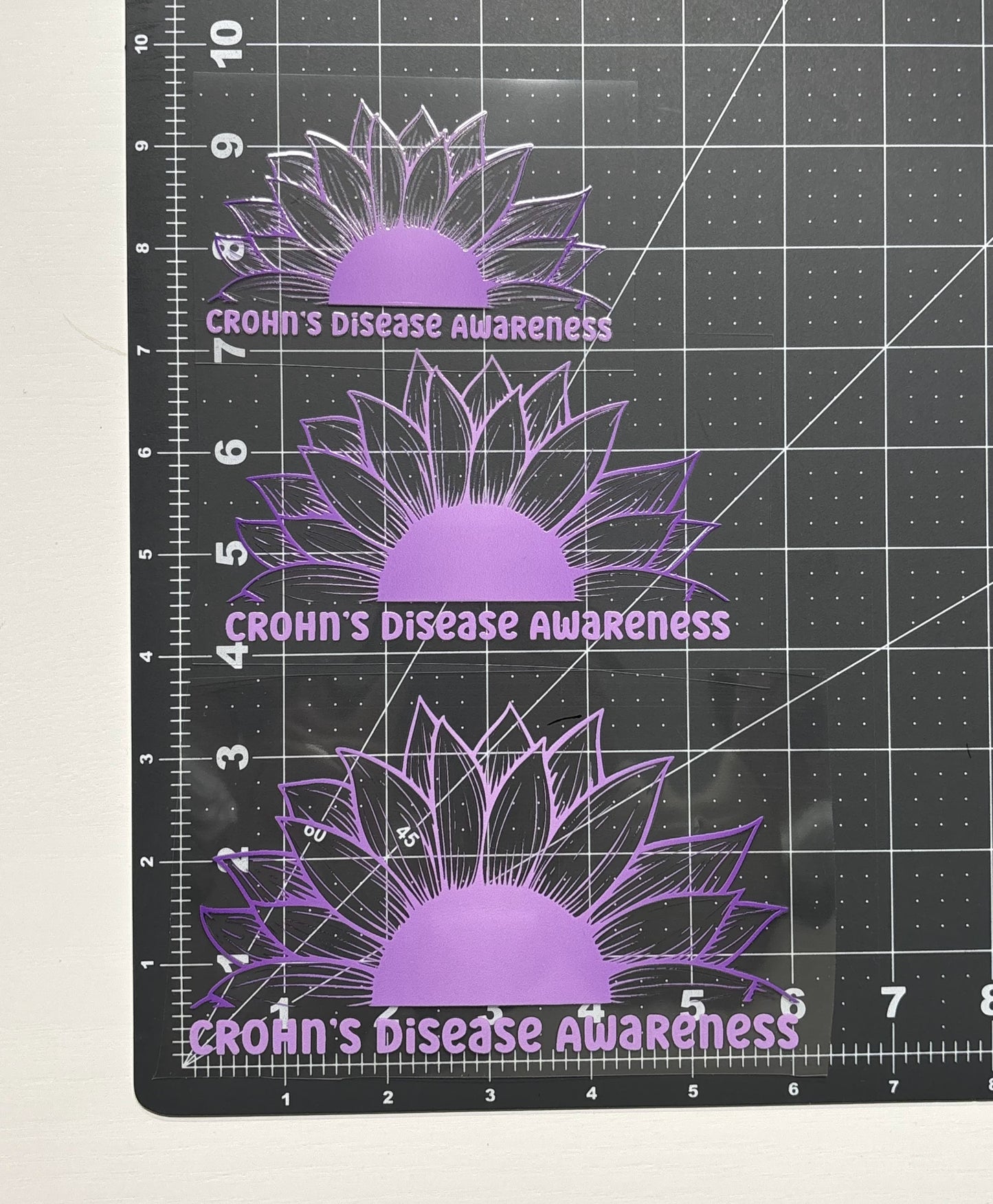 Crohn's Disease Awareness Sunflower Car Decal