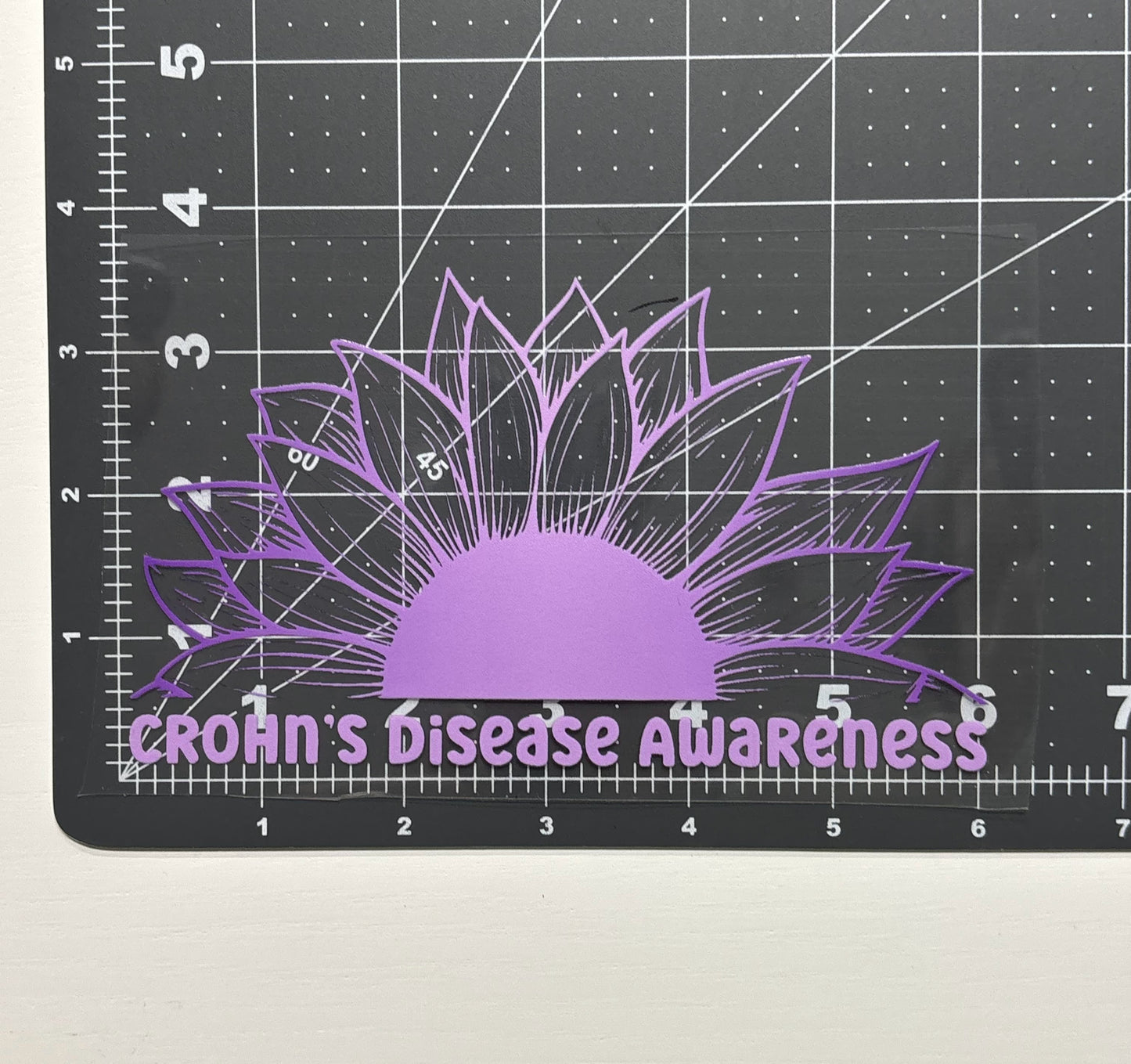 Crohn's Disease Awareness Sunflower Car Decal