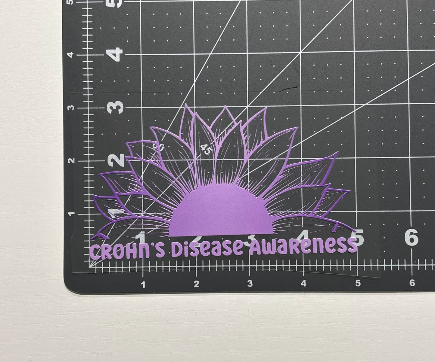 Crohn's Disease Awareness Sunflower Car Decal