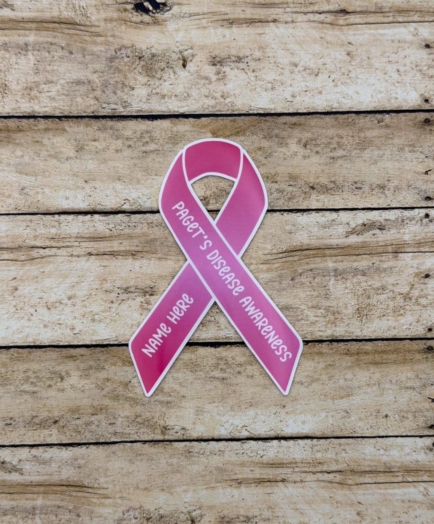 Paget’s Disease Awareness Custom Ribbon Sticker | Paget's Disease of the Breast