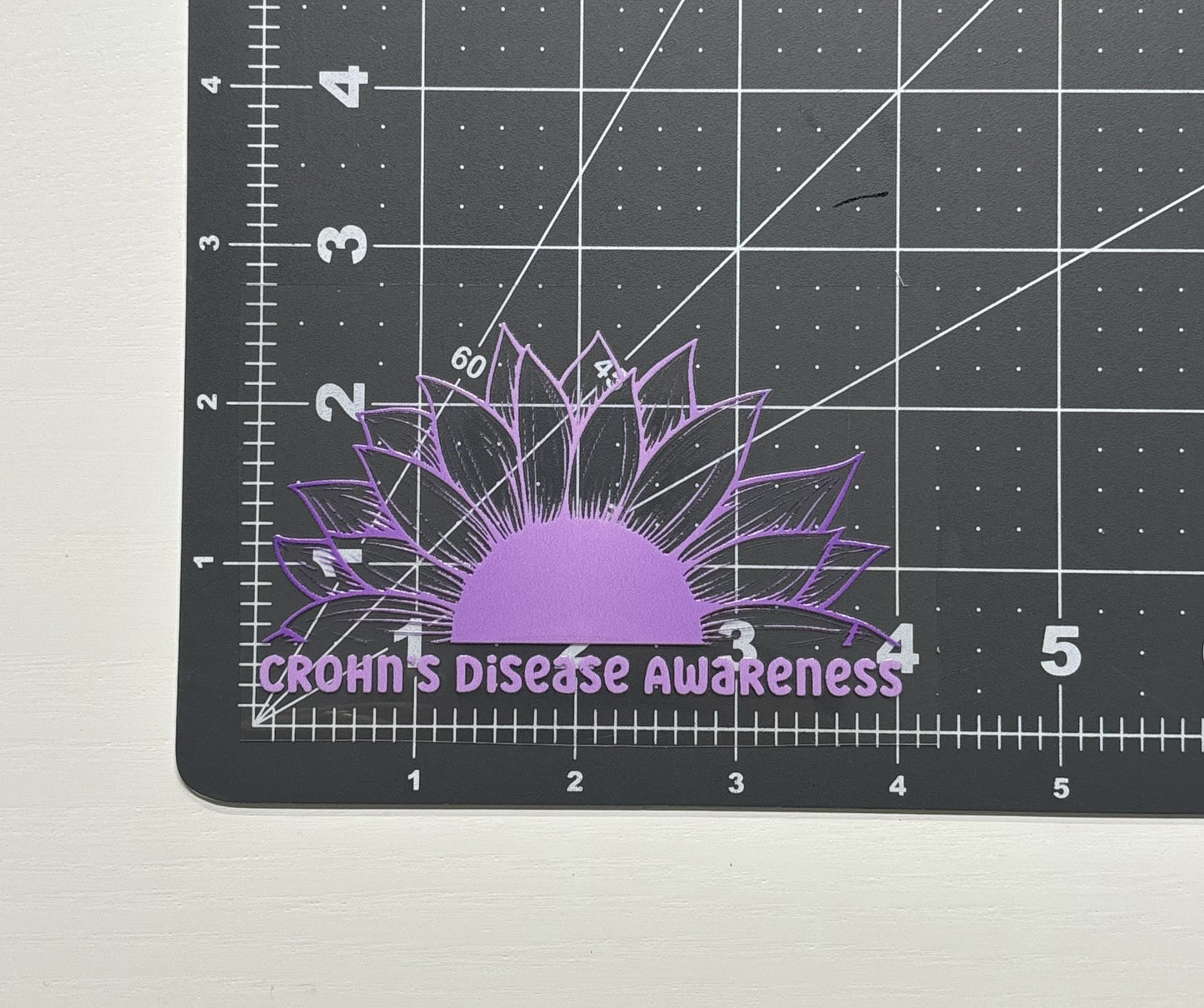 Crohn's Disease Awareness Sunflower Car Decal