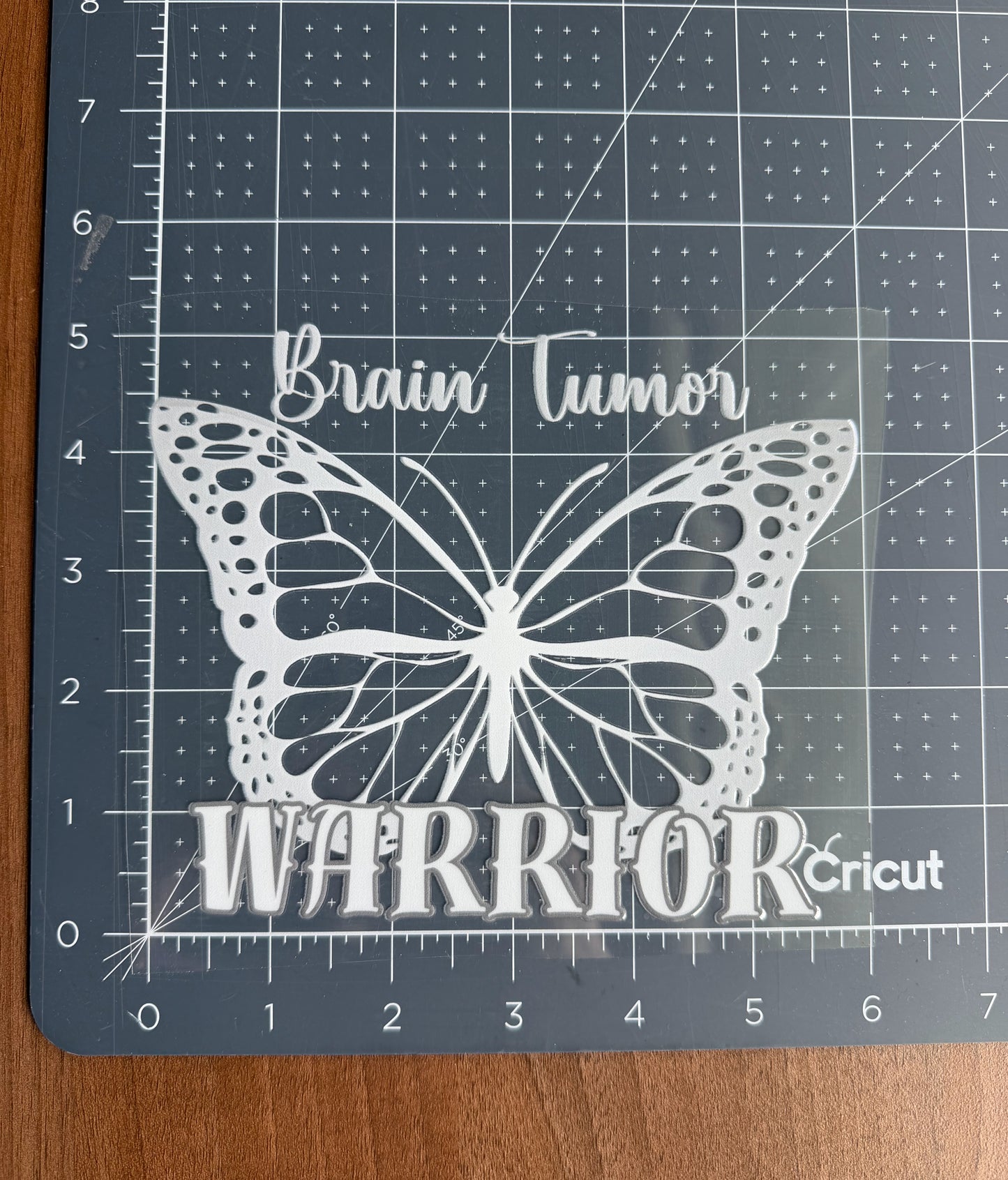 Brain Tumor Warrior Butterfly Car Decal