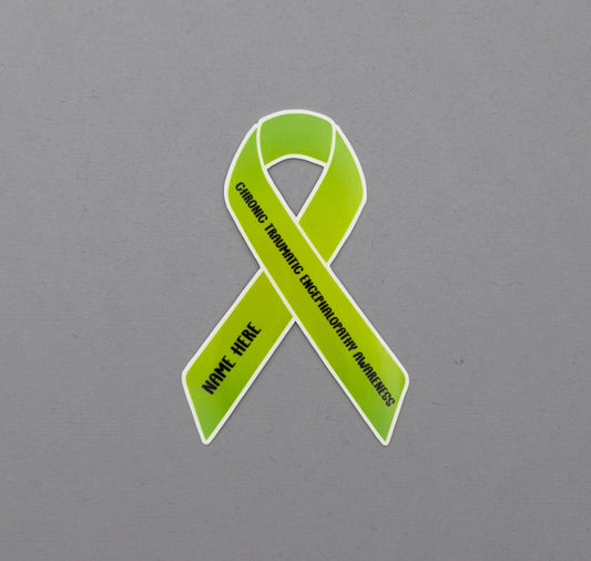 Chronic Traumatic Encephalopathy Custom Awareness Ribbon Sticker