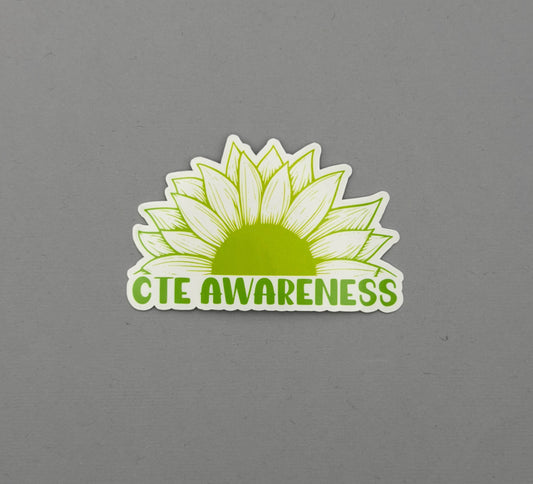 CTE Awareness Sunflower Sticker