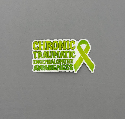 Chronic Traumatic Encephalopathy Awareness with Ribbon Sticker