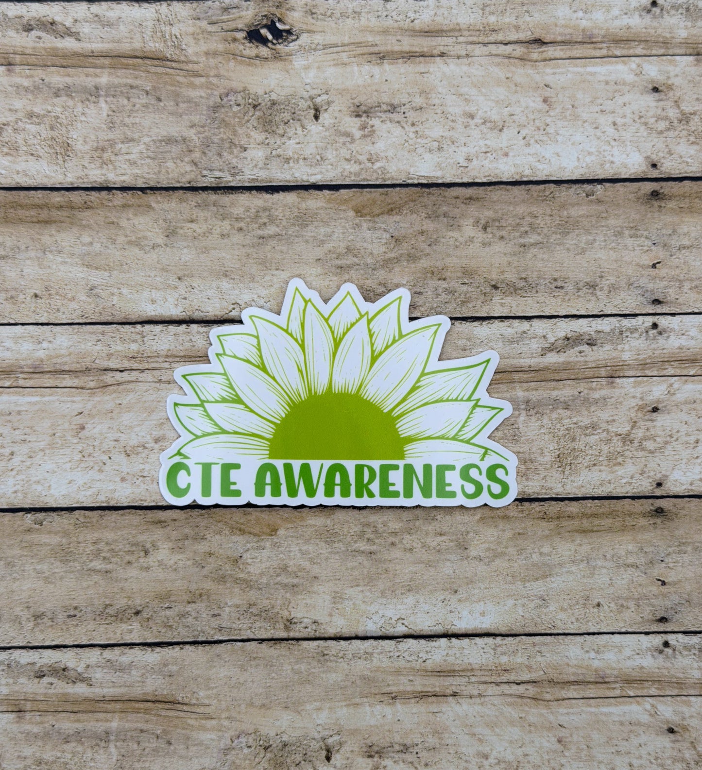CTE Awareness Sunflower Sticker
