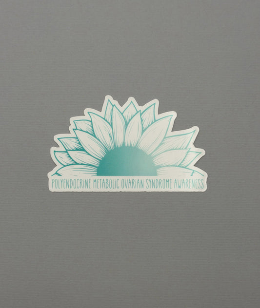 Polyendocrine Metabolic Ovarian Syndrome Awareness Sunflower Sticker or Magnet | PMOS