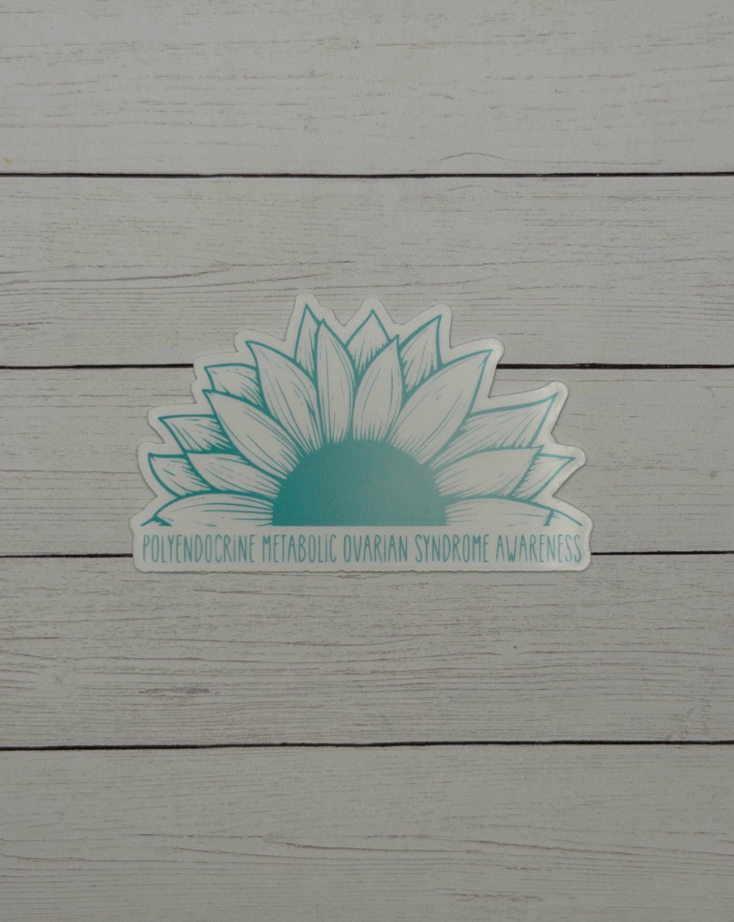 Polyendocrine Metabolic Ovarian Syndrome Awareness Sunflower Sticker or Magnet | PMOS