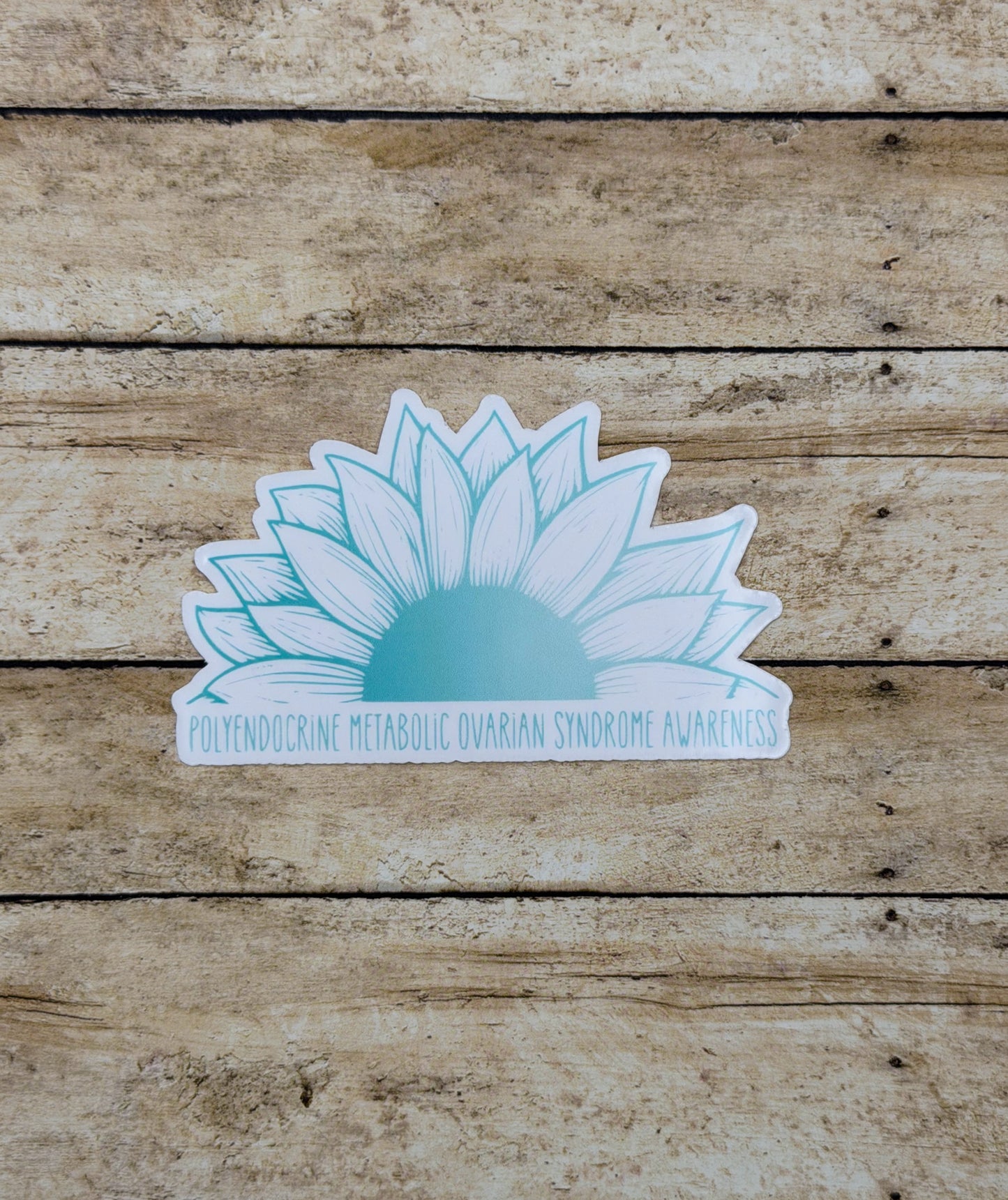 Polyendocrine Metabolic Ovarian Syndrome Awareness Sunflower Sticker or Magnet | PMOS