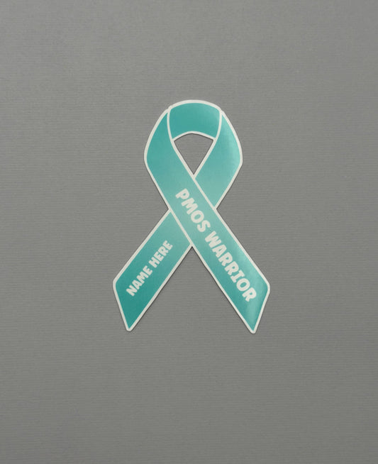 PMOS Warrior Custom Ribbon Sticker or Magnet | Polyendocrine Metabolic Ovarian Syndrome
