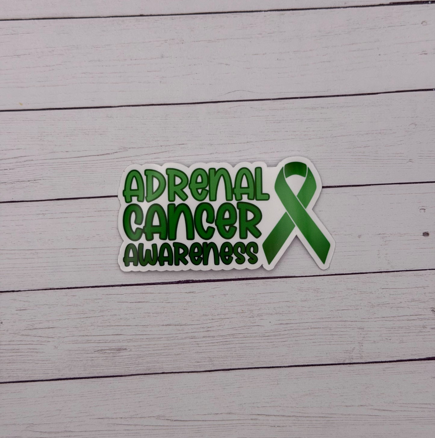 Adrenal Cancer Awareness with Ribbon Sticker