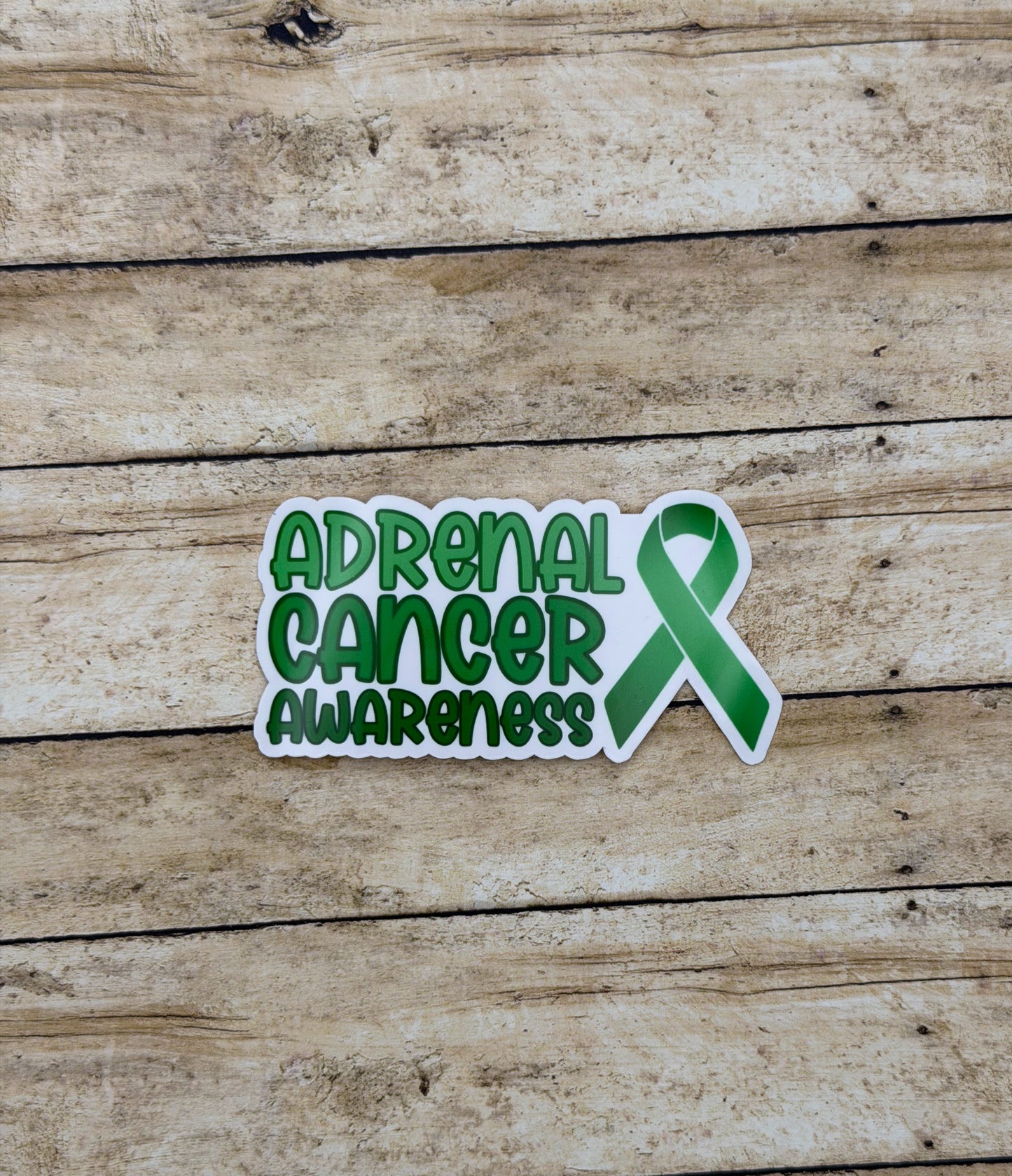 Adrenal Cancer Awareness with Ribbon Sticker