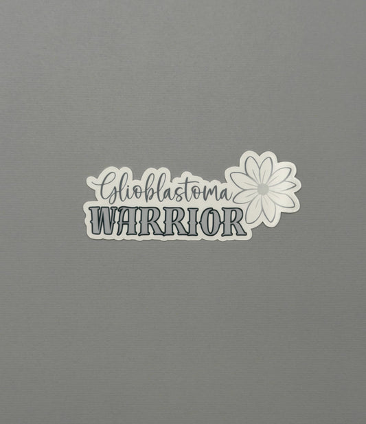Glioblastoma Warrior Flower Sticker or Magnet