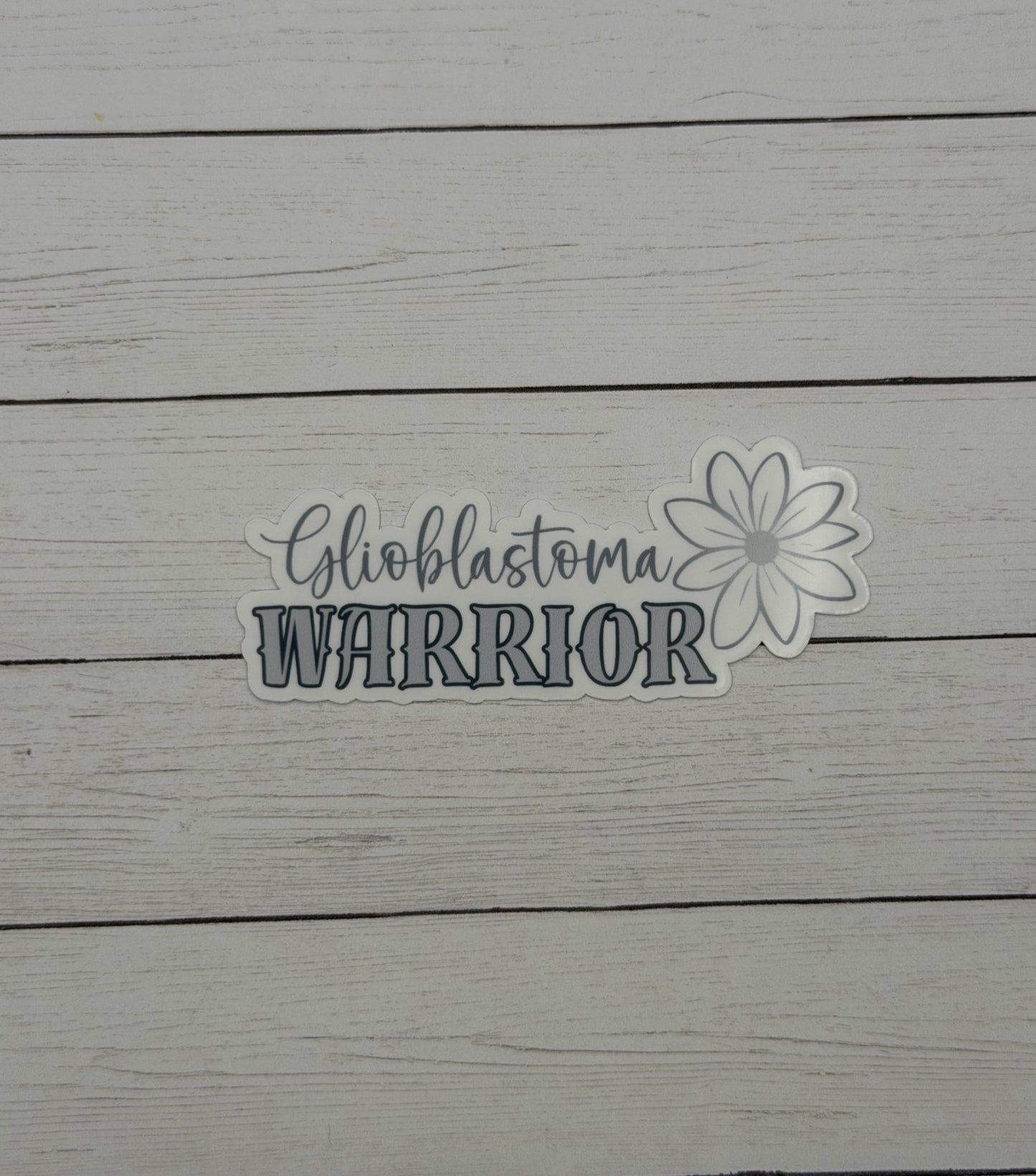 Glioblastoma Warrior Flower Sticker or Magnet