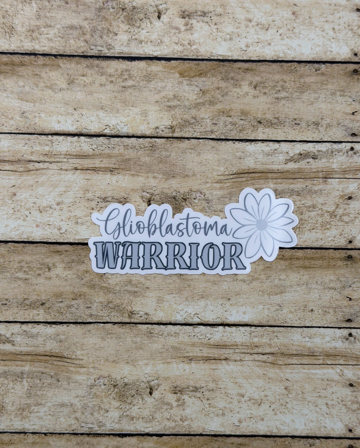 Glioblastoma Warrior Flower Sticker or Magnet