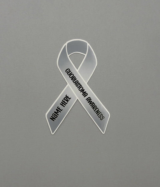 Glioblastoma Awareness Custom Ribbon Sticker or Magnet