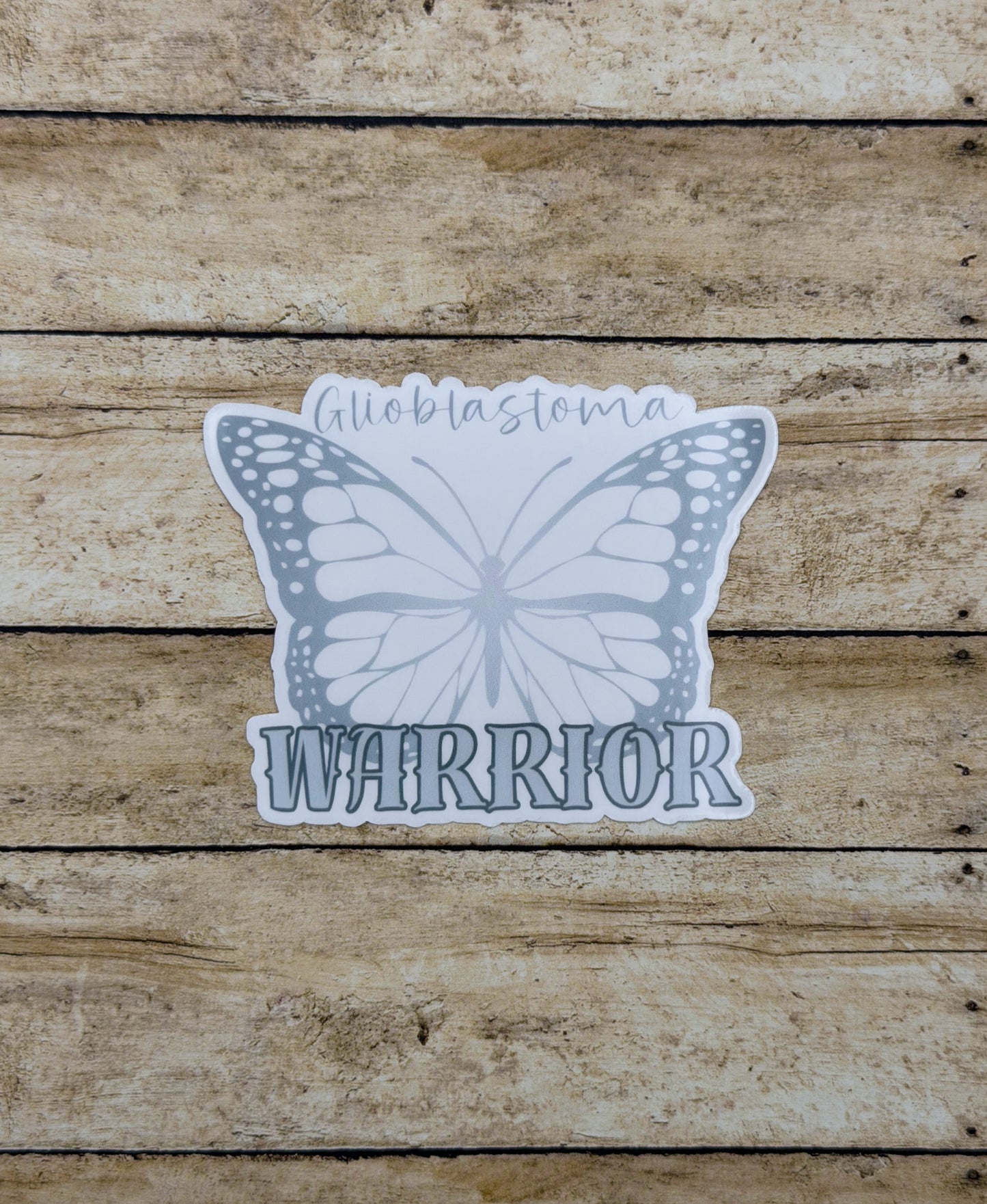 Glioblastoma Warrior Butterfly Sticker or Magnet