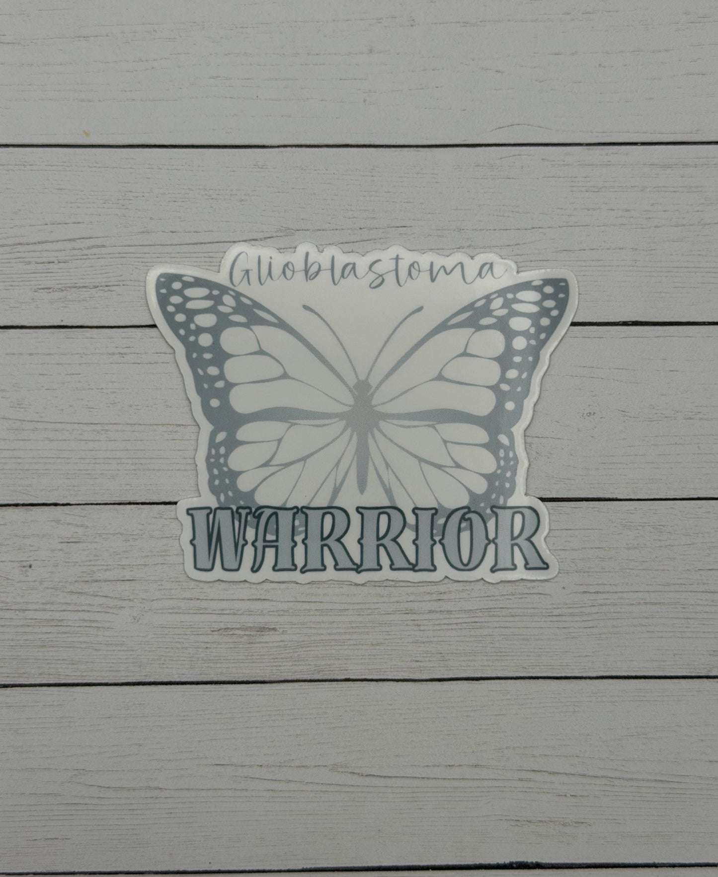 Glioblastoma Warrior Butterfly Sticker or Magnet