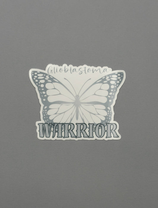 Glioblastoma Warrior Butterfly Sticker or Magnet