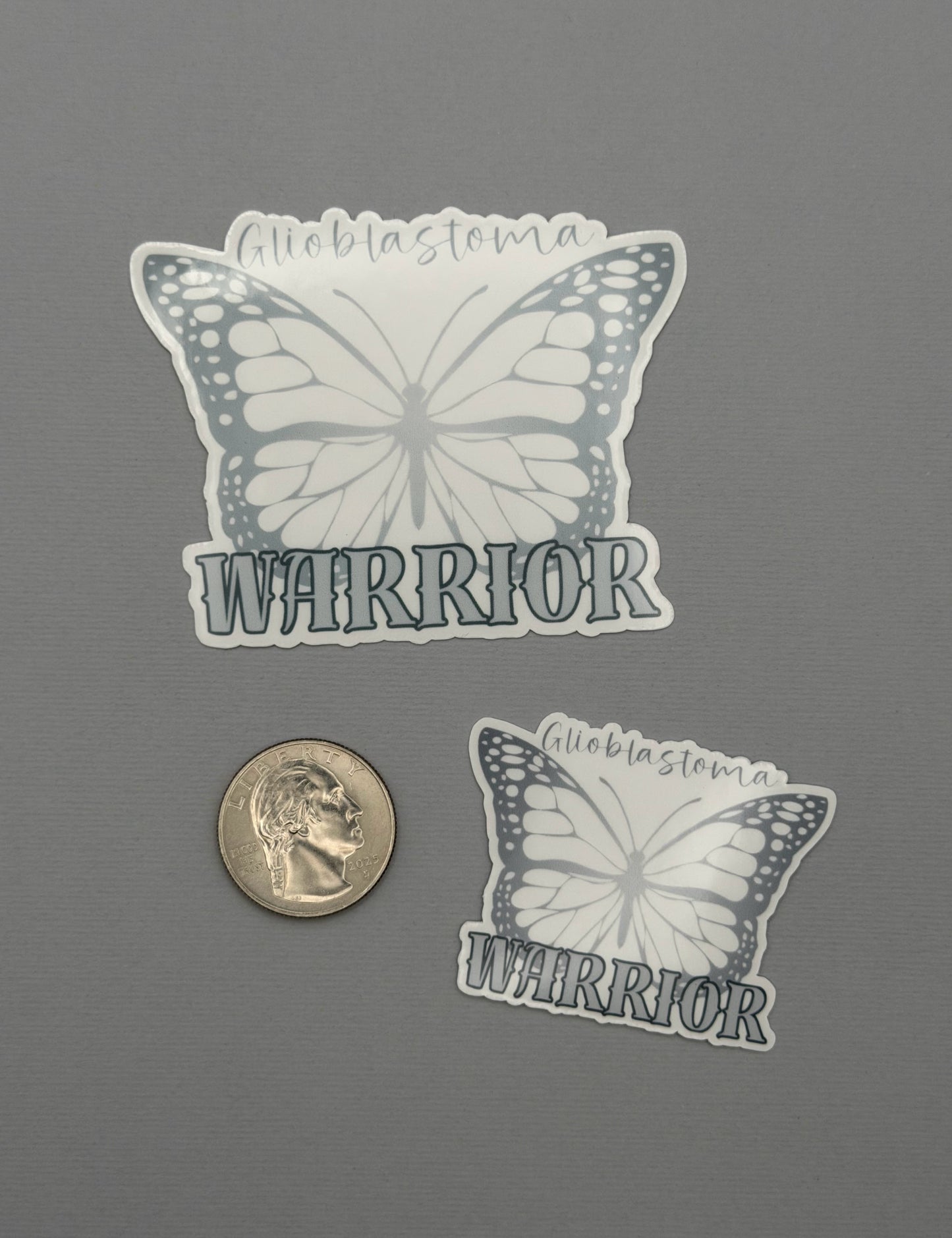 Glioblastoma Warrior Butterfly Sticker or Magnet