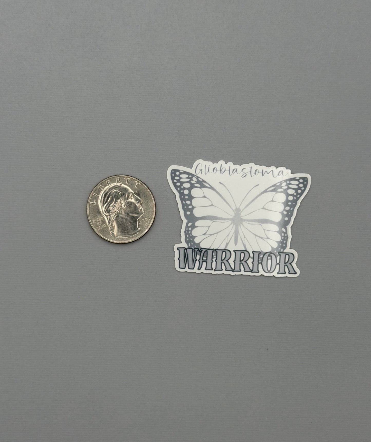 Glioblastoma Warrior Butterfly Sticker or Magnet