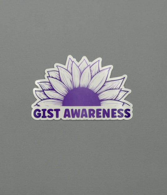 GIST Awareness Sunflower Sticker or Magnet | Gastrointestinal Stromal Tumor