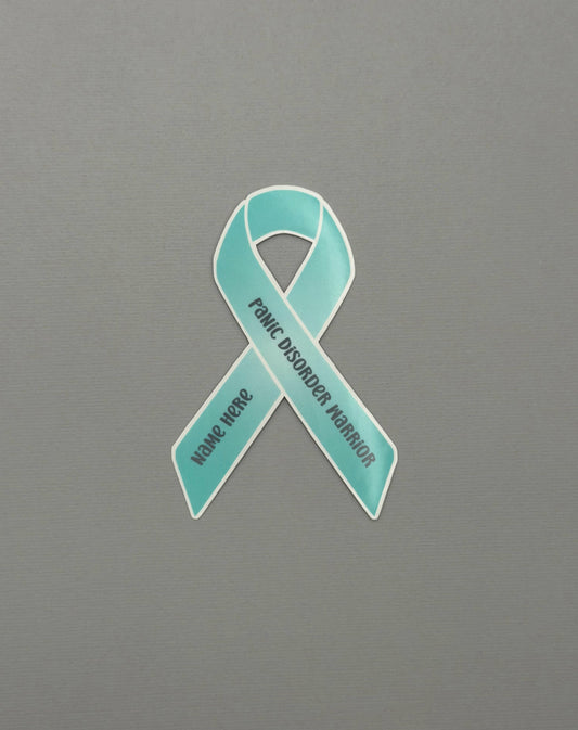 Panic Disorder Warrior Custom Ribbon Sticker or Magnet