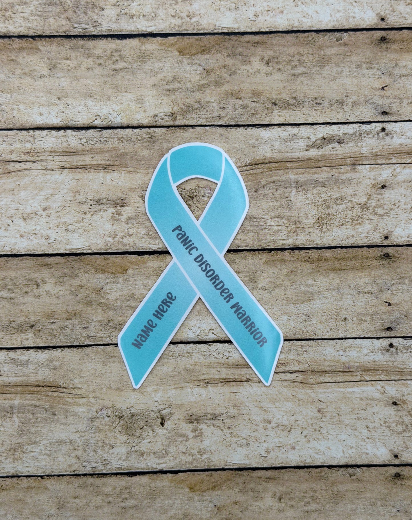 Panic Disorder Warrior Custom Ribbon Sticker or Magnet