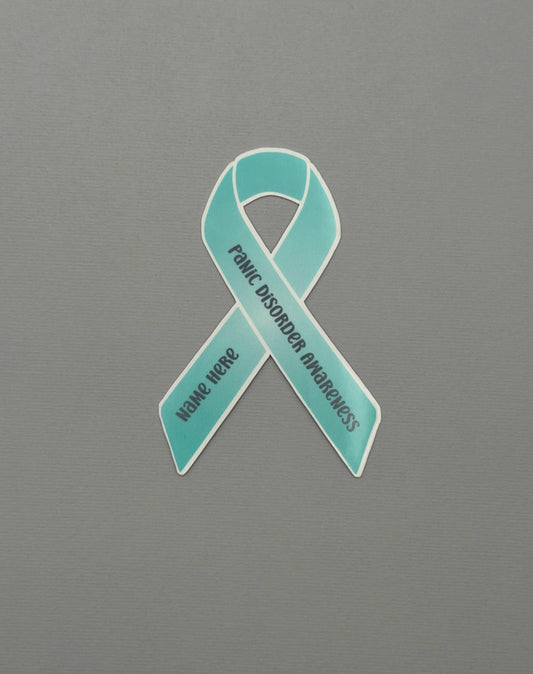 Panic Disorder Awareness Custom Ribbon Sticker or Magnet