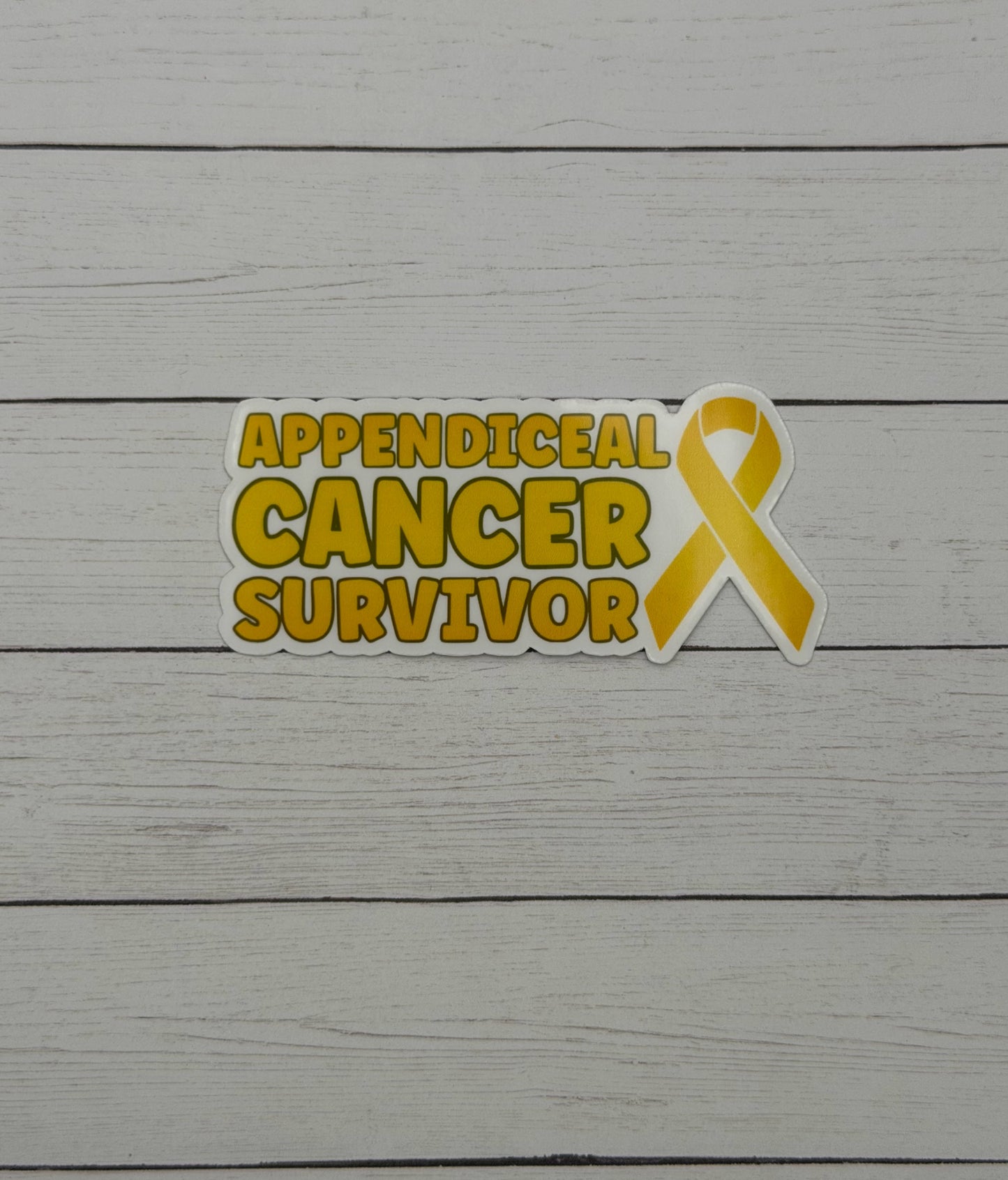 Appendiceal Cancer Survivor with Ribbon Sticker or Magnet