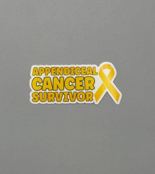 Appendiceal Cancer Survivor with Ribbon Sticker or Magnet